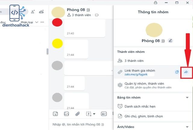 cách lấy link zalo