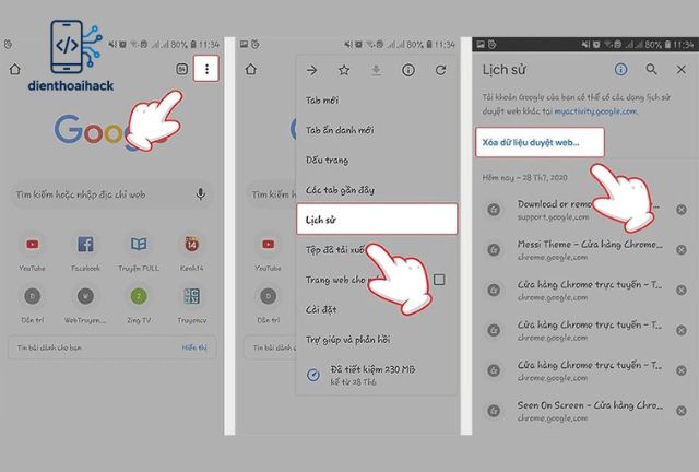 Xóa lịch sử tìm kiếm