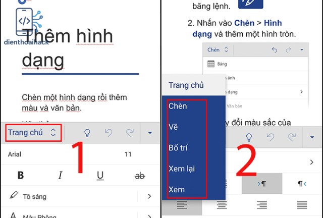 Sử dụng chức năng Insert Table