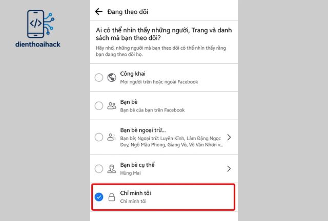 Lưu ý khi ẩn người theo dõi